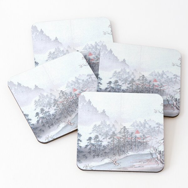 Item preview, Japanese Vintage Illustration Landscape house among trees snow designed and sold by Rantan1618.