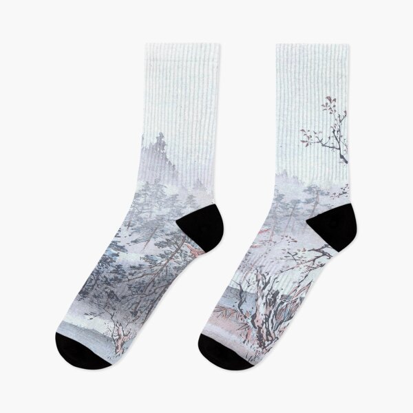 Item preview, Japanese Vintage Illustration Landscape house among trees snow designed and sold by Rantan1618.