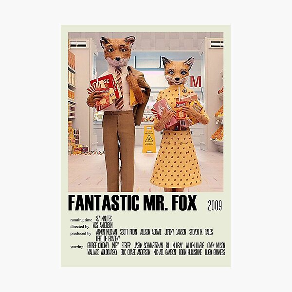 Fantastic Mr. Fox Alternative Poster Art Movie Large (4) Photographic Print