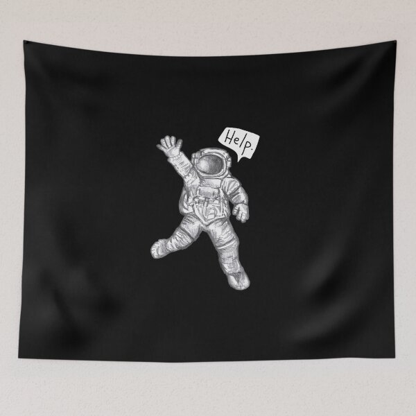 Item preview, Astronaut Help: Daily doodle design designed and sold by Hannah's  Doodles.