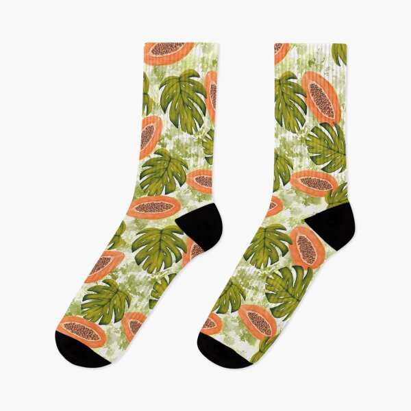 Item preview, Papaya Fruit and Monstera Leaf Pattern designed and sold by Kraina.