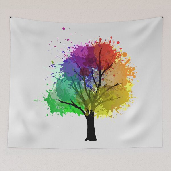 Item preview, Rainbow splatter tree designed and sold by jc007.