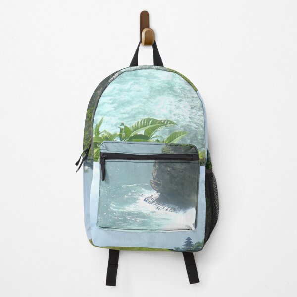 Item preview, natural landscape ocean, waves, mountains with greenery above them blue sky designed and sold by nataliavavilina.