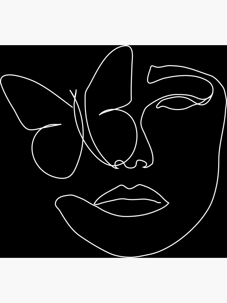 "Line art butterfly face" Poster for Sale by kakapodesign Redbubble