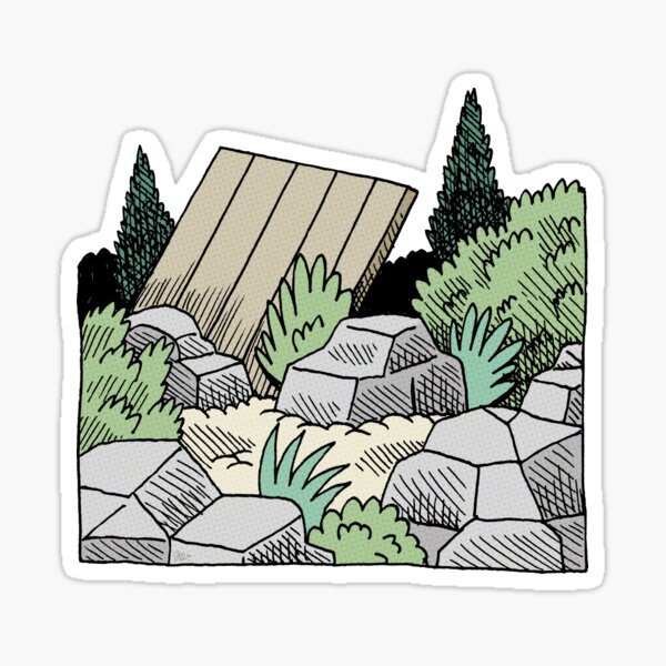 Rocks And Bush Sticker For Sale By Awcomix Redbubble 