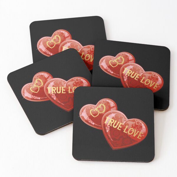 Item preview, True Love Heart Gems (Ruby Red on Black) designed and sold by PawsitiveMum.