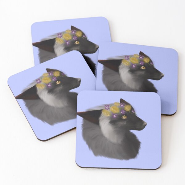 Item preview, fox with flower crown painting digital art cute fluffy animal  little shop of oddities designed and sold by Little Shop  of Oddities.