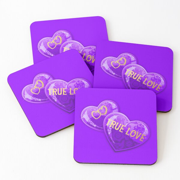 Item preview, True Love Heart Gems (Purple on Bright Purple) designed and sold by PawsitiveMum.