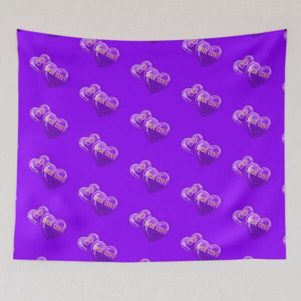 Item preview, True Love Heart Gems (Purple on Bright Purple) designed and sold by PawsitiveMum.