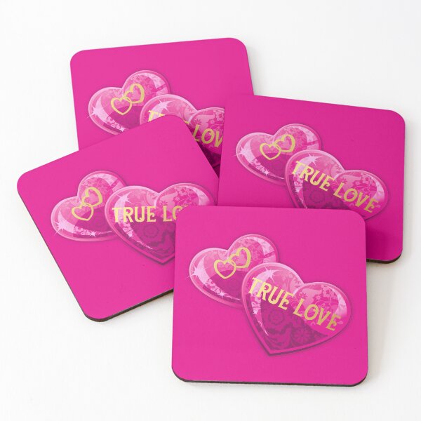 Item preview, True Love Heart Gems (Hot Pink on Hot Pink) designed and sold by PawsitiveMum.