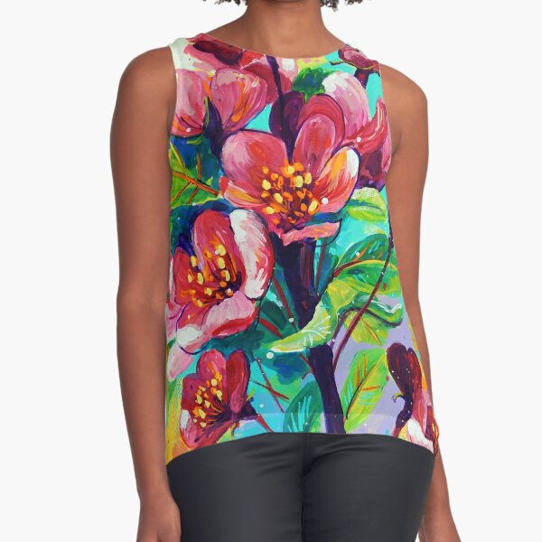 Botanical Women's Apple Blossom All-Over Print Women's Athletic T-shirt