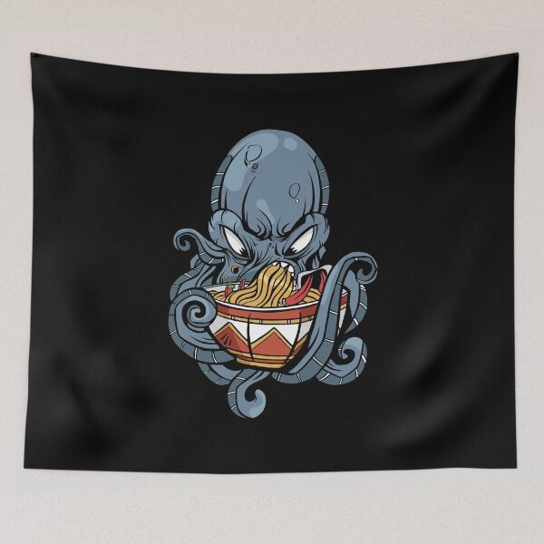 Item preview, Octopus Eating Ramen designed and sold by OnepixArt.