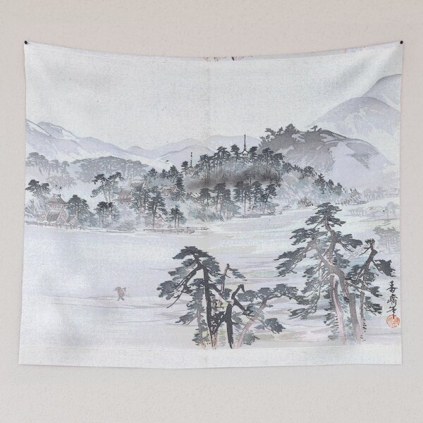 Item preview, Japanese Vintage Landscape Snowy valley and mountians designed and sold by Rantan1618.