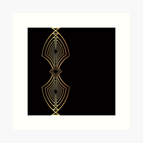 Artikel-Vorschau von Art-Deco-Nouveau-Geometrie in Schwarz und Gold, designt und verkauft von SloganExpress.