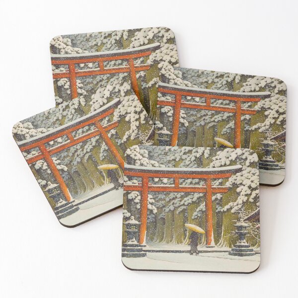 Item preview, Snow at the Shrine Entrance, Hakone Gongen by Kawase Hasui Vintage Japanese Woodblock Print East Asian Cultural Art designed and sold by Ejaaz.