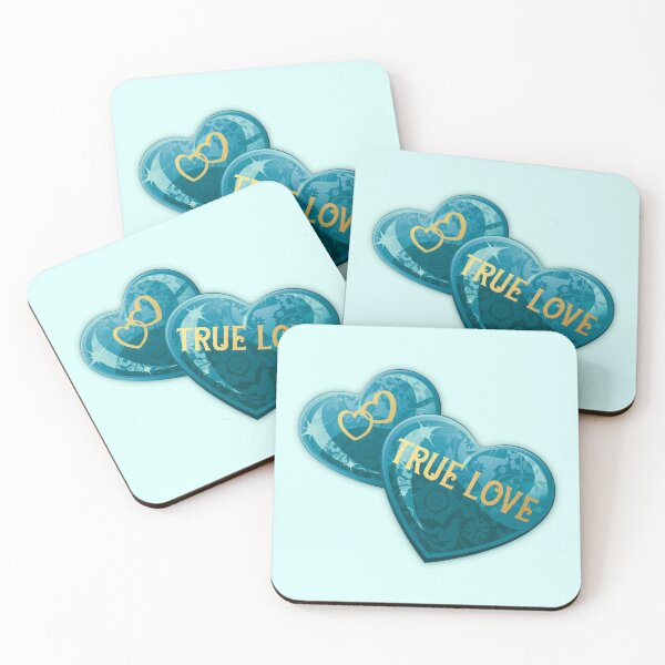 Item preview, True Love Heart Gems (Aqua on Aqua) designed and sold by PawsitiveMum.
