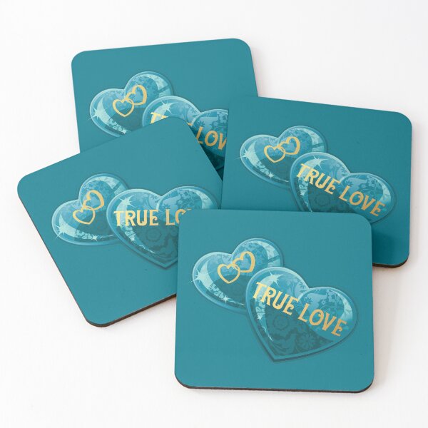Item preview, True Love Heart Gems (Aqua on Dark Aqua) designed and sold by PawsitiveMum.