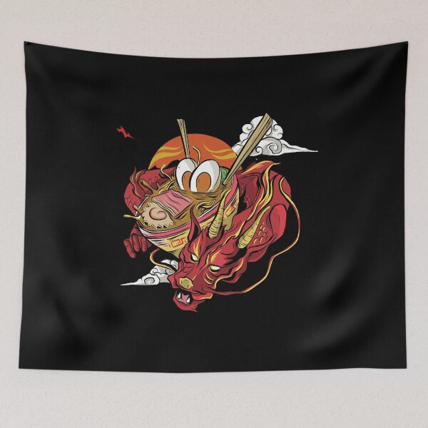 Item preview, Japanese Dragon With Ramen Bowl designed and sold by OnepixArt.