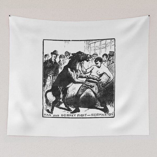 Item preview, Man and Donkey Fight designed and sold by HereticTees.