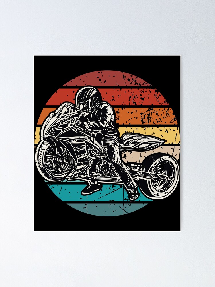 Vintage Motorcycle Drag Racing Sprints Drag Bike Rider Poster By Younux Redbubble 7265