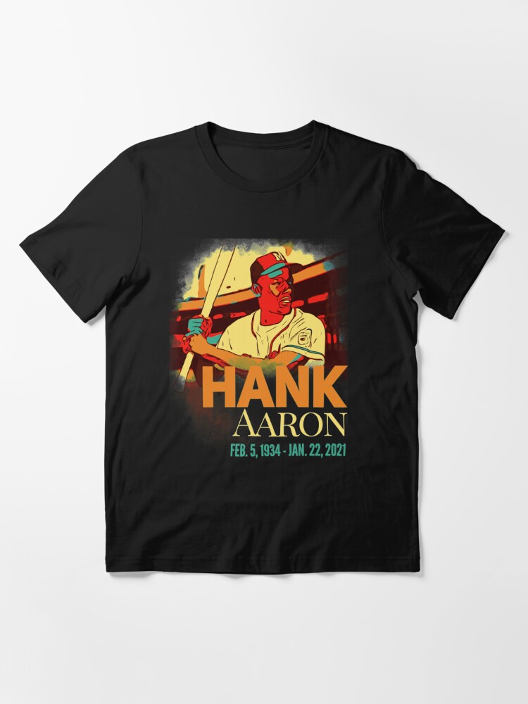 HAMMERIN HANK THE HOME RUN 755 SHIRT, OLD SCHOOL ATLANTA BASEBALL HANK  AARON SHIRT  Essential T-Shirt for Sale by ProSosh