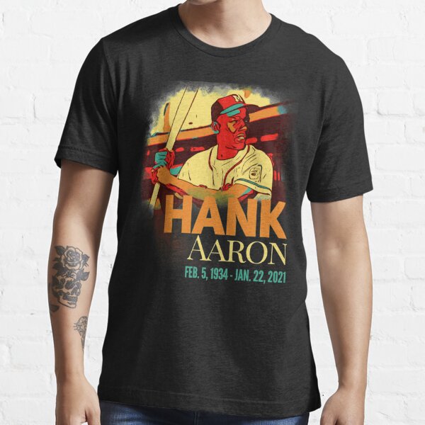 HAMMERIN HANK THE HOME RUN 755 SHIRT, OLD SCHOOL ATLANTA BASEBALL HANK  AARON SHIRT  Essential T-Shirt for Sale by ProSosh