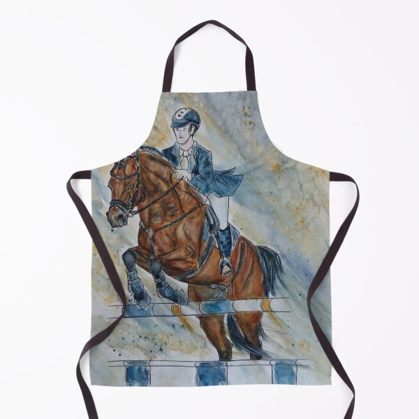 Item preview, Show jumping watercolor painting designed and sold by horseaddicted.