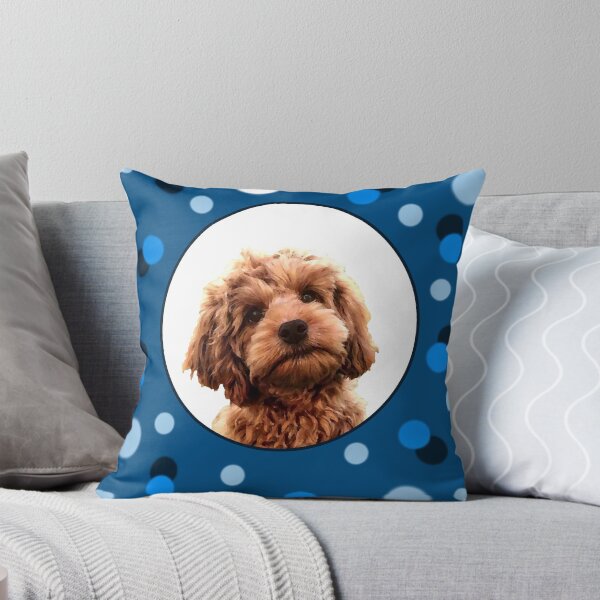 Item preview, Cockerpoo Design with Fuzzy Spots Blue Frame designed and sold by OByD.