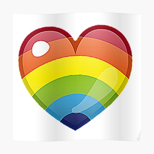Rainbow Heart Emoji Wall Art Redbubble