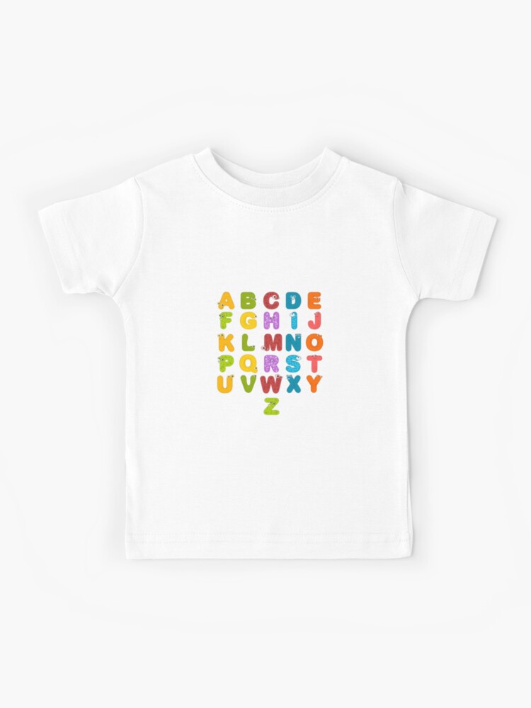  Kids Long Sleeve T Shirt V Bubble Letter Alphabet