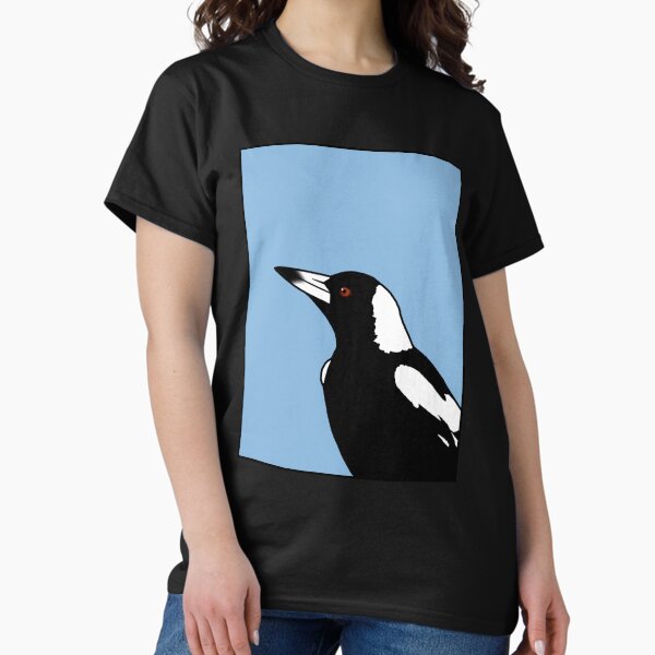 Vista previa del artículo con la obra «Primer plano de urraca australiana - Azul claro», diseñado y vendido por Birds & Things.