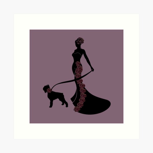 Artikel-Vorschau von Dame mit Hundesilhouette, designt und verkauft von SloganExpress.