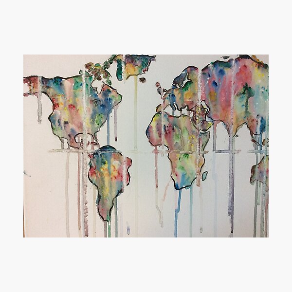 Color dripping world Photographic Print