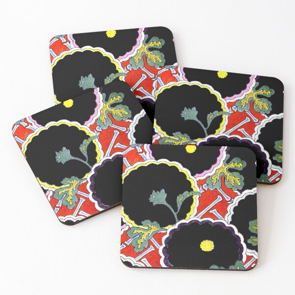 Item preview, Vintage Designs of Kyotoco Black and Red Flowers designed and sold by Rantan1618.