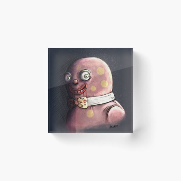 Nightmare Mr Blobby Closeup Acrylic Block