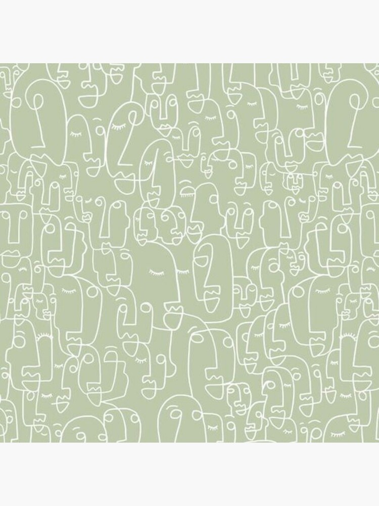 Doodle Faces On Sage green Background Emotions Art Board Print for Sale by  AMS-ART