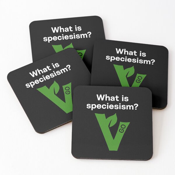 Item preview, What is speciesism - vegan messge - dark BG designed and sold by reIntegration.