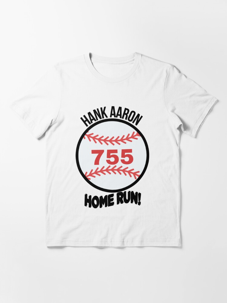 HAMMERIN HANK THE HOME RUN 755 SHIRT, OLD SCHOOL ATLANTA BASEBALL HANK  AARON SHIRT  Essential T-Shirt for Sale by ProSosh