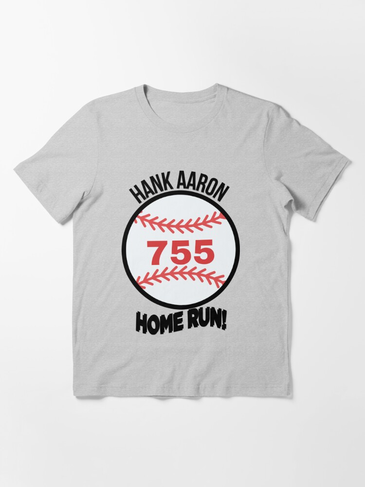 HAMMERIN HANK THE HOME RUN 755 SHIRT, OLD SCHOOL ATLANTA BASEBALL HANK  AARON SHIRT  Essential T-Shirt for Sale by ProSosh