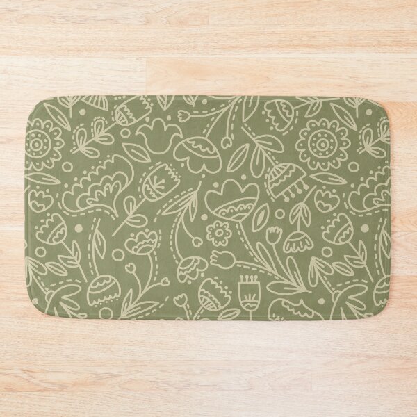 Item preview, Floral Doodle in Sage designed and sold by latheandquill.