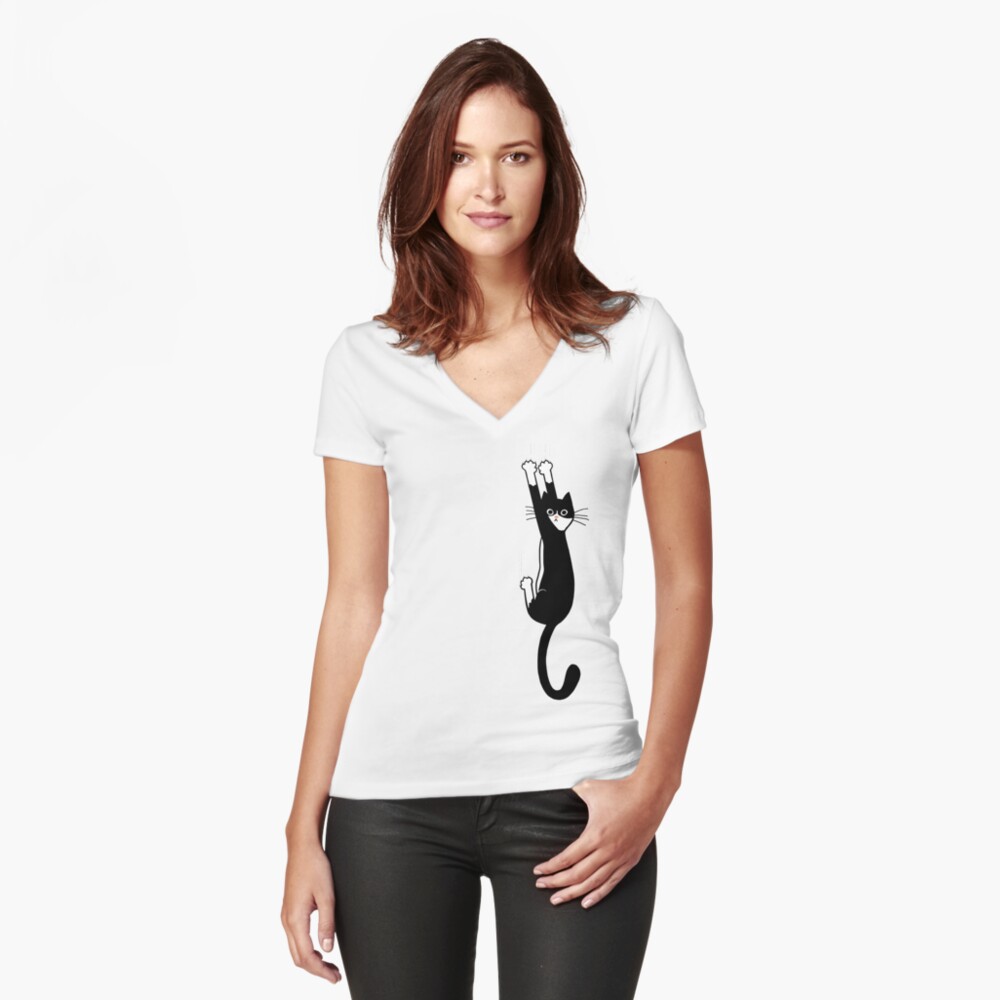Item preview, Fitted V-Neck T-Shirt designed and sold by ShortCoffee.