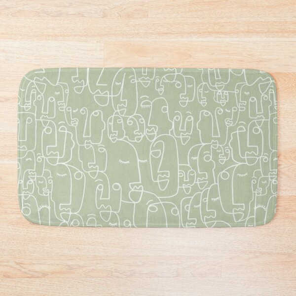 Item preview, Doodle Faces On Sage green Background Emotions designed and sold by AMS-ART.