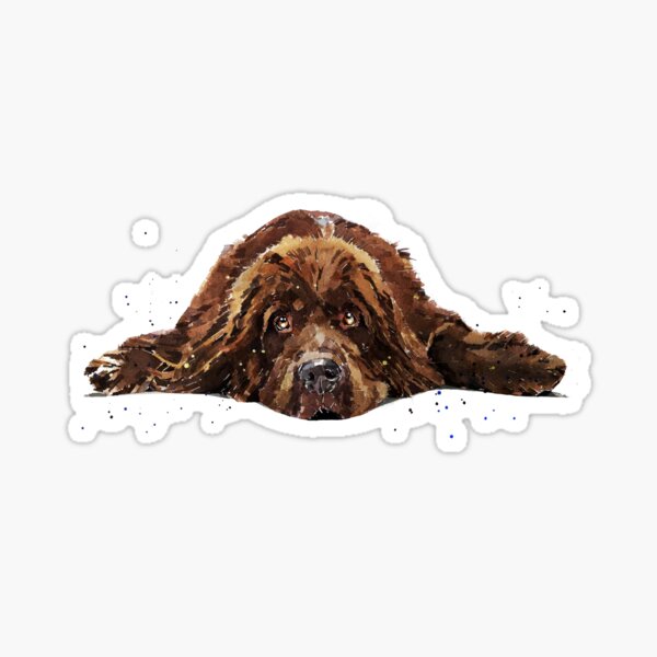 Item preview, Brown Newfoundland Dog Art designed and sold by EdsWatercolours.