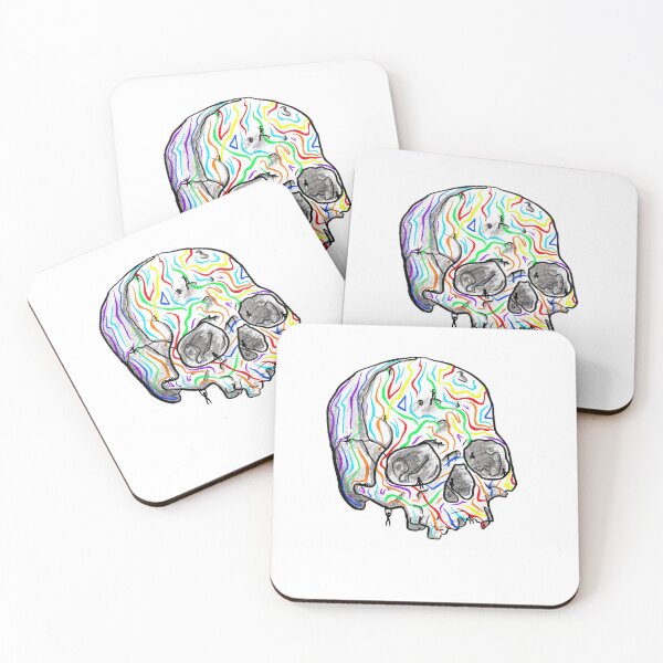 Item preview, Rainbow Line Skull with Tiny People designed and sold by Charcharleyb.
