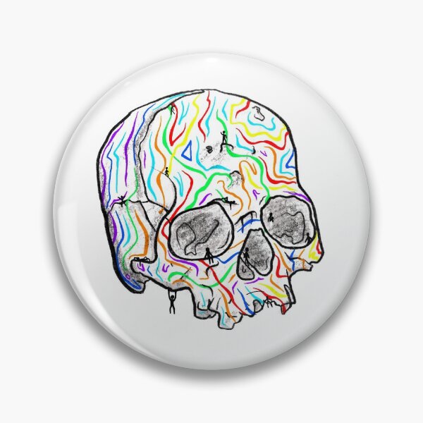 Item preview, Rainbow Line Skull with Tiny People designed and sold by Charcharleyb.