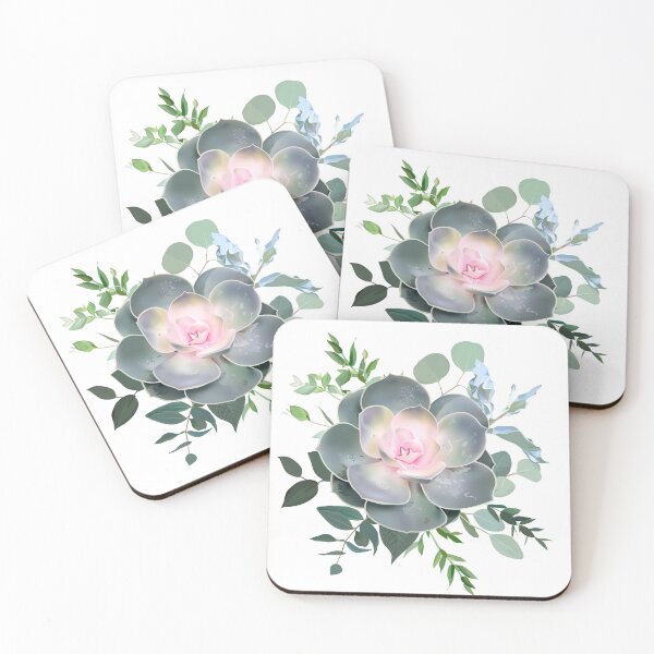 Item preview, Green colorful succulent bouquets vector design objects designed and sold by lavendertime.