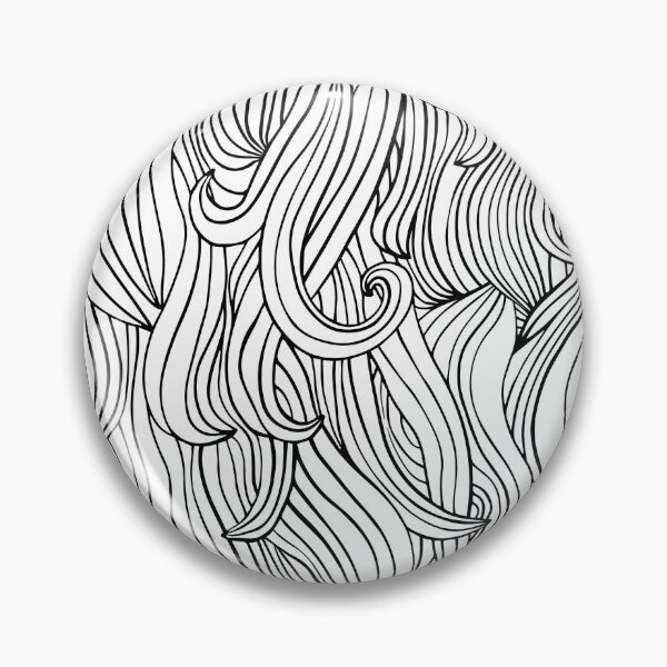 Item preview, Black and White Flowy Geometric Waves or Hair designed and sold by Pravokrugulnik.