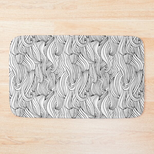 Item preview, Black and White Flowy Geometric Waves or Hair designed and sold by Pravokrugulnik.