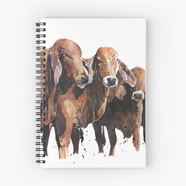 Item preview, Arte de acuarela de ganado Brahman rojo designed and sold by EdsWatercolours.