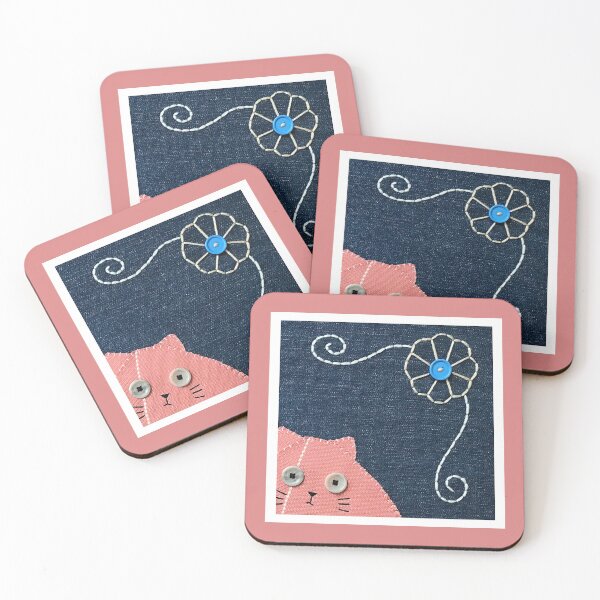 Item preview, 2 Fat Cats #2 Pink Cat Excerpt Mixed Media Image designed and sold by ErinBrieArt.